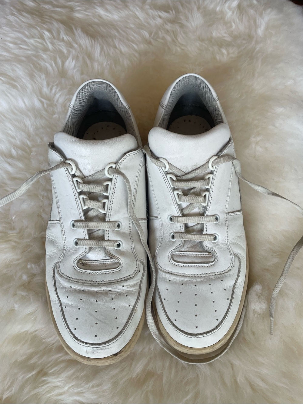 Acne Studios White Leather Low-Top Sneakers